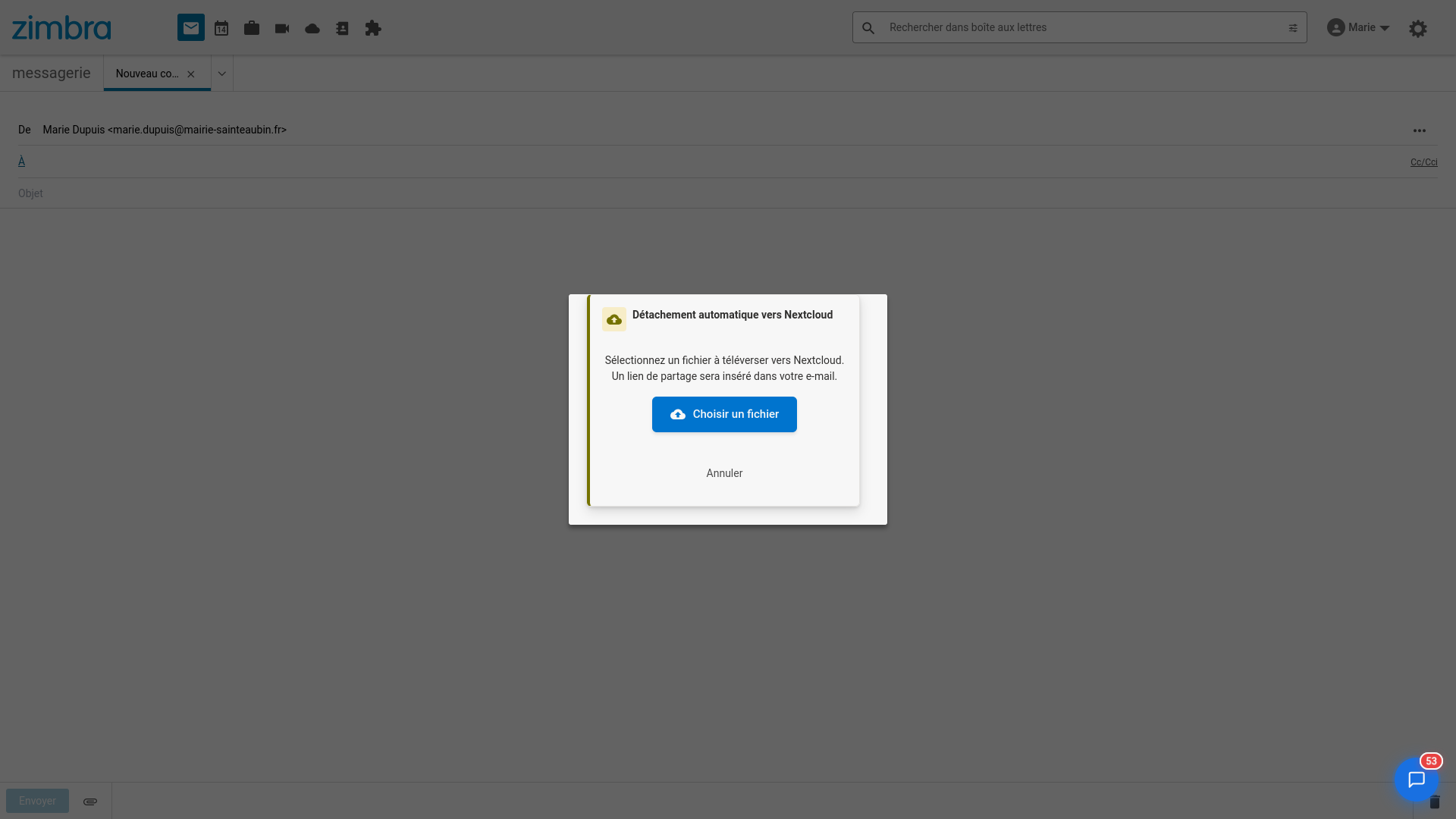 Détachement automatique vers Nextcloud