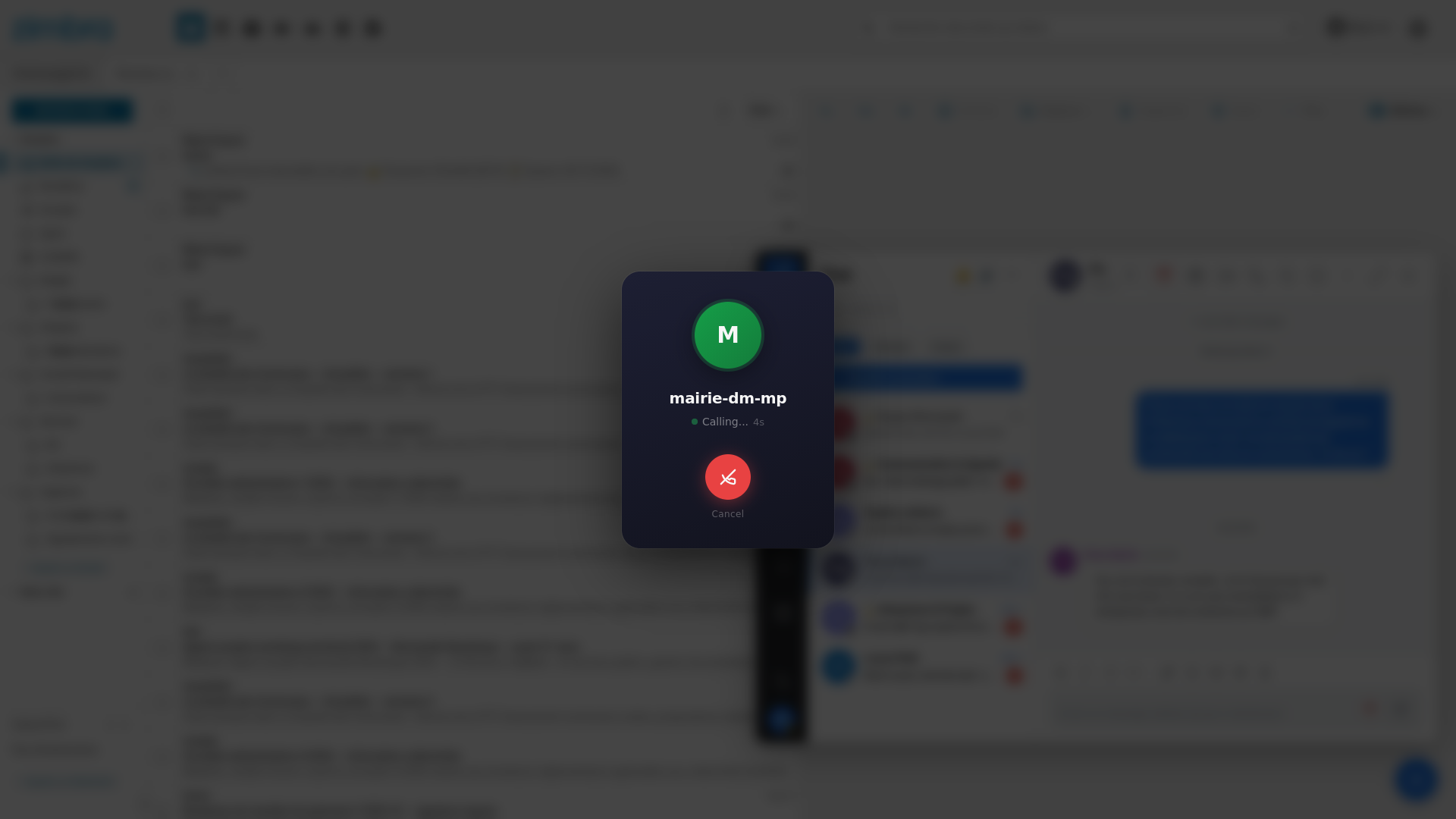 Audio call from mailbox — Calling...